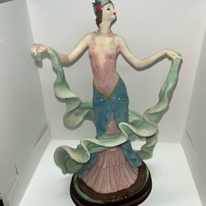 Vintage FLAPPER  DANCER  Art Deco Look  Figurine  Resin